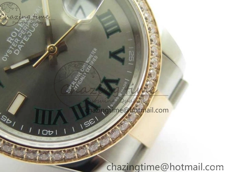 126281 Bracelet BP Gray DateJust Oyster 1:1 Best on Edition Maker RG SS 36 Roman Dial 0417